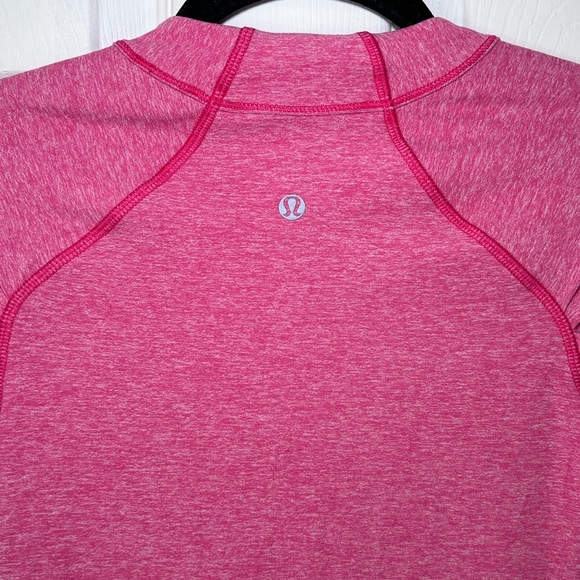 Lululemon Think Fast Long Sleeve Heathered Pink Size 6 - Picture 3 of 8